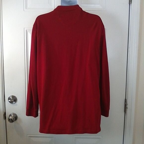 (3/$20) Chaps long sleeve red and blue polo shirt - Picture 6 of 7